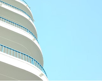 Curved modern building balconies